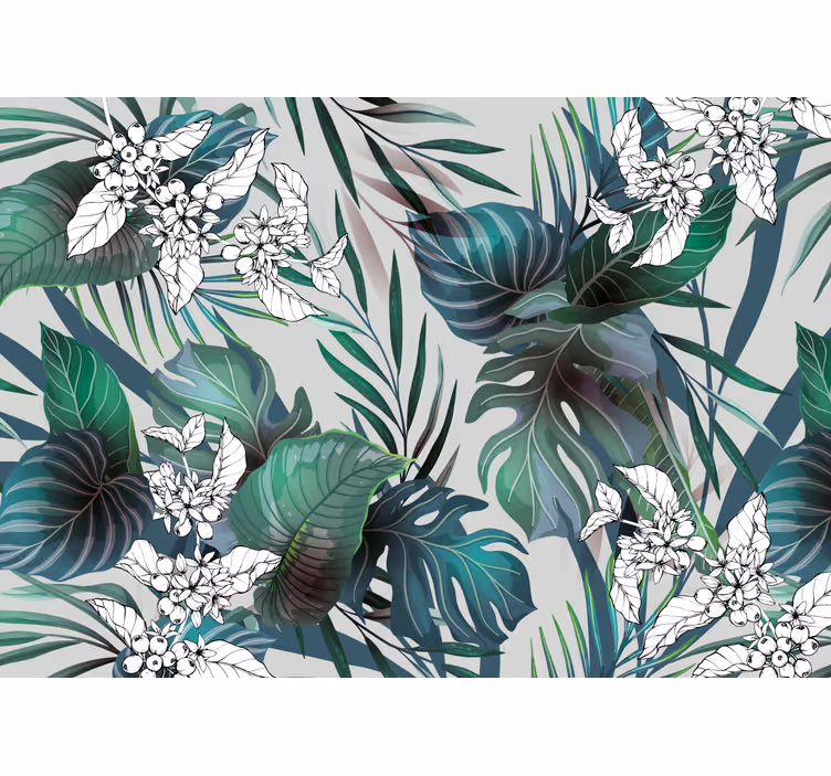Papel pintado naturaleza follaje tropical - TenVinilo