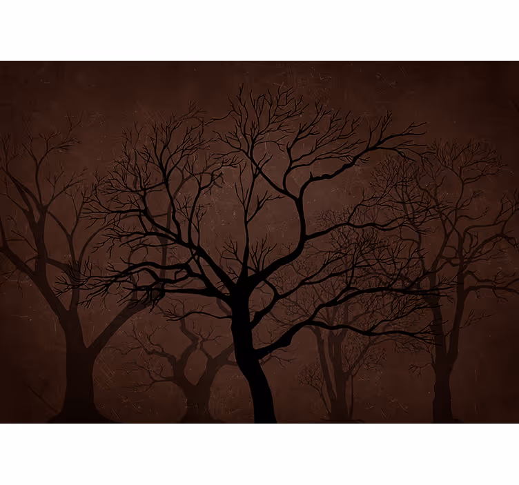 Fotomural bosque siluetas oscuras de árboles - TenVinilo