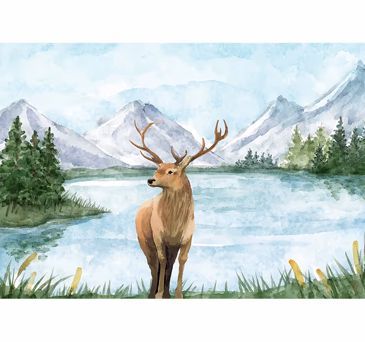 Fotomural animales paisaje de alces majestuosos - TenVinilo