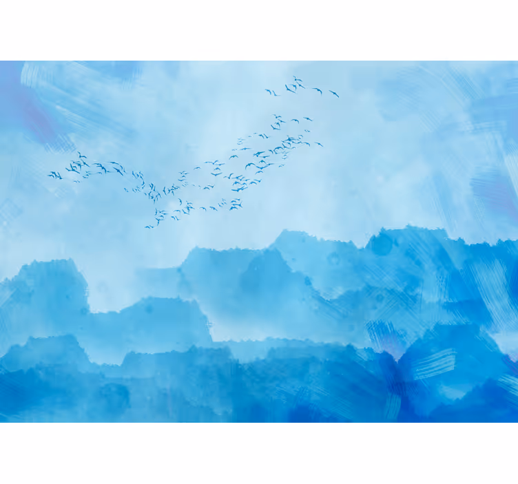 Fotomural naturaleza pájaros volando alto - TenVinilo