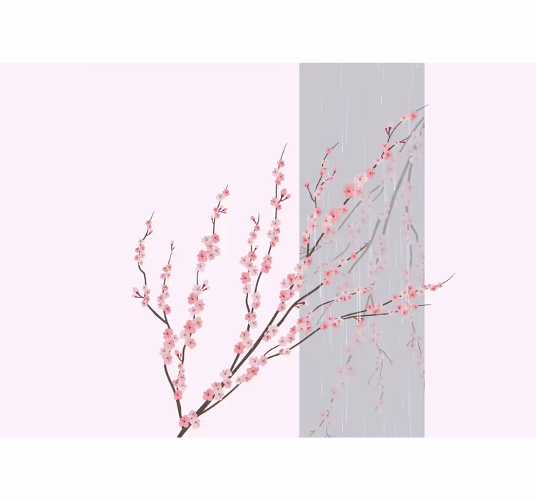 Mural de pared flores rosas suaves - TenVinilo