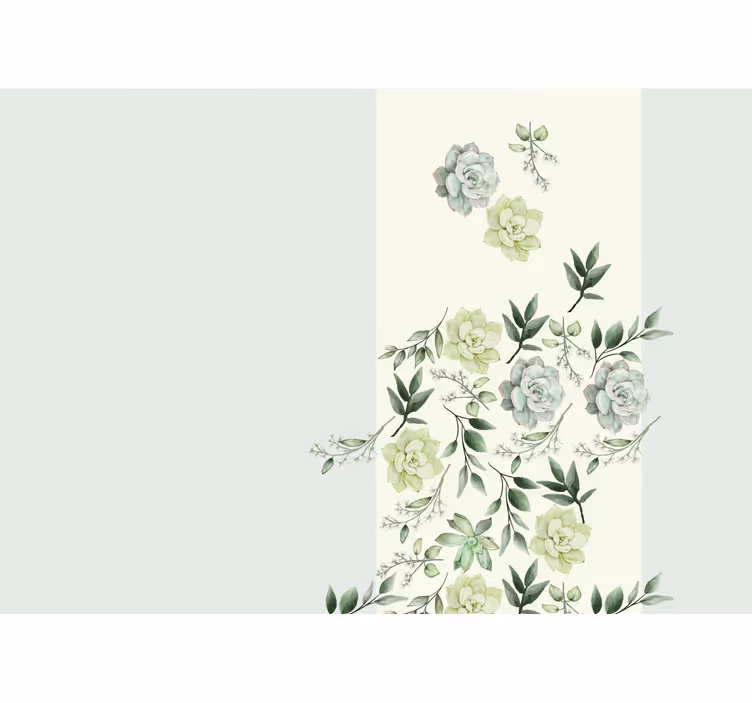 Mural de pared flores arreglo floral suculento - TenVinilo