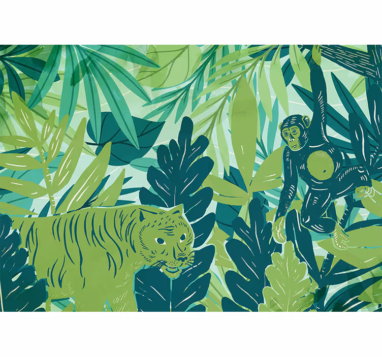 Fotomural selva aventura animal tropical - TenVinilo