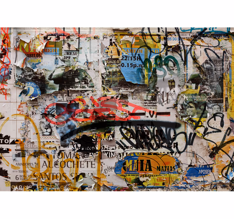 Fotomural arte urbano collage de arte urbano - TenVinilo