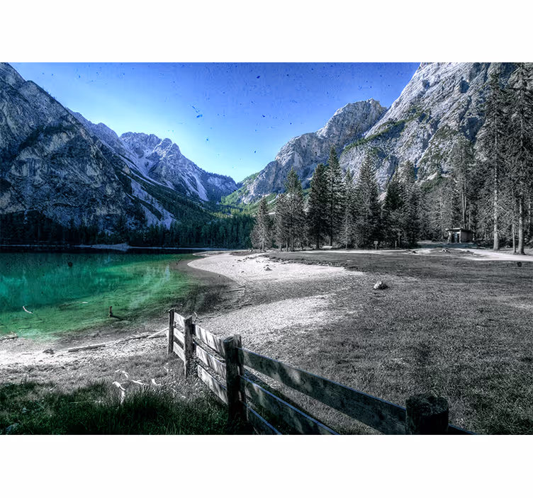 Papel pintado paisaje serenidad del lago montañoso - TenVinilo
