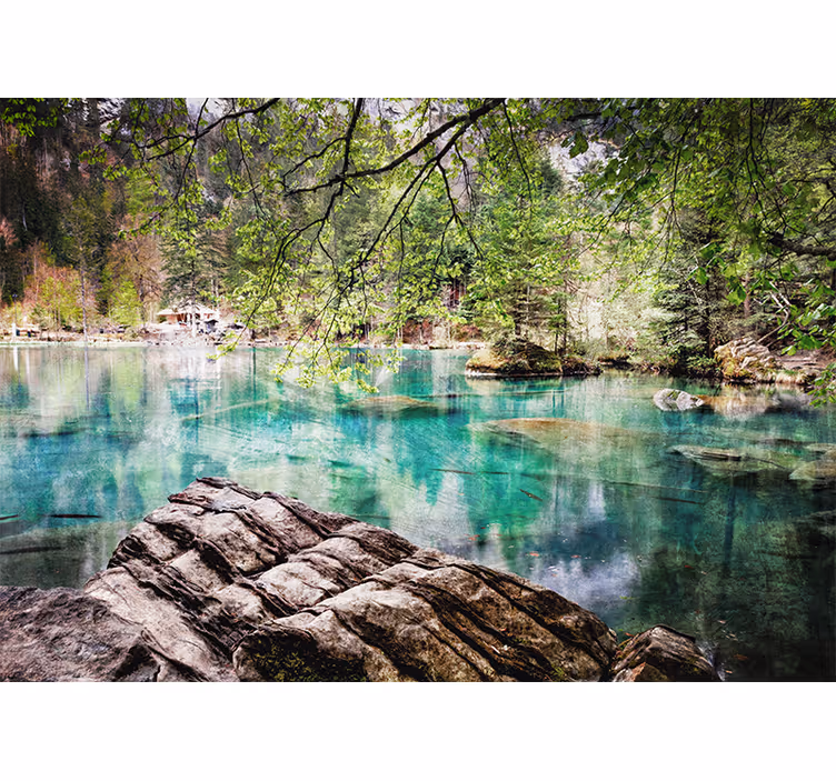 Papel pintado paisaje lago tranquilo - TenVinilo