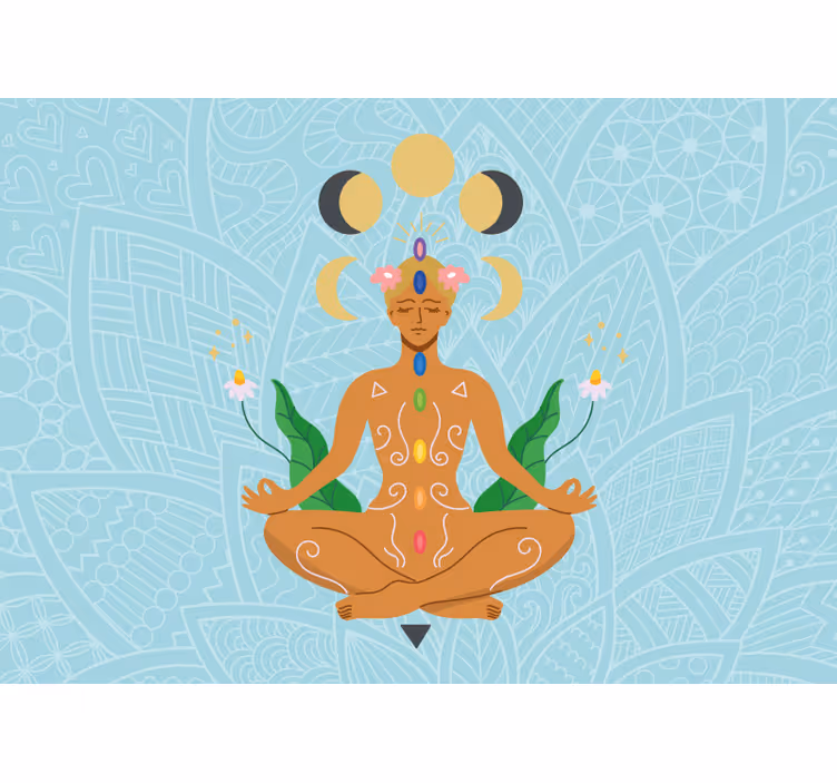 Fotomural azul figura chakras - TenVinilo