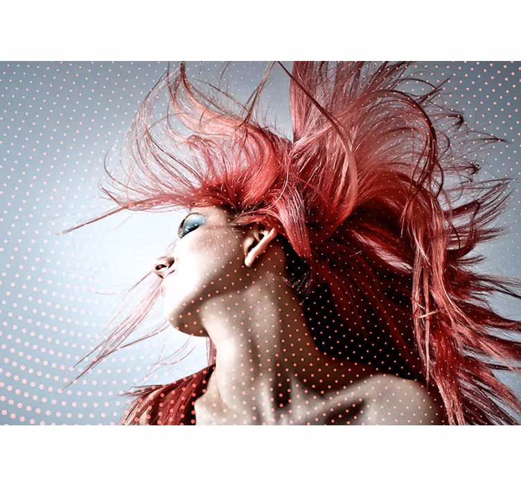 Fotomural de personas mujer con el pelo rosa - TenVinilo
