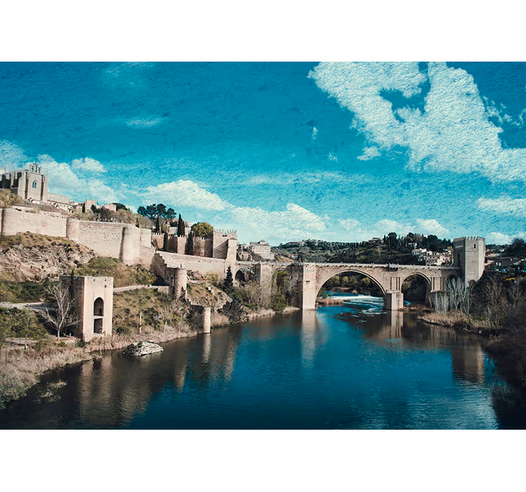 Fotomural ciudad Toledo río Tajo - TenVinilo