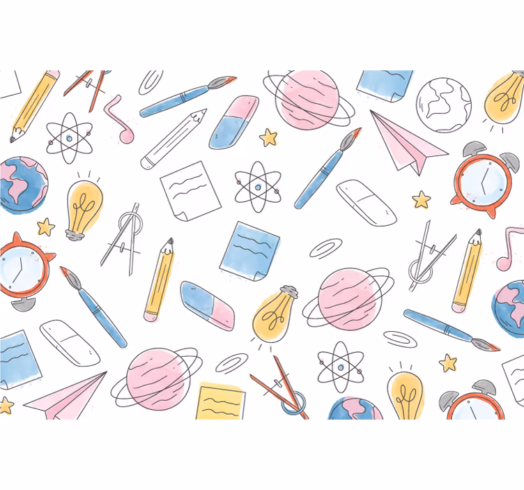 Fotomural para pared dibujos de colegio - TenVinilo