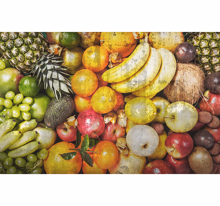 Mural para cocina fruta sobre hormigón - TenVinilo