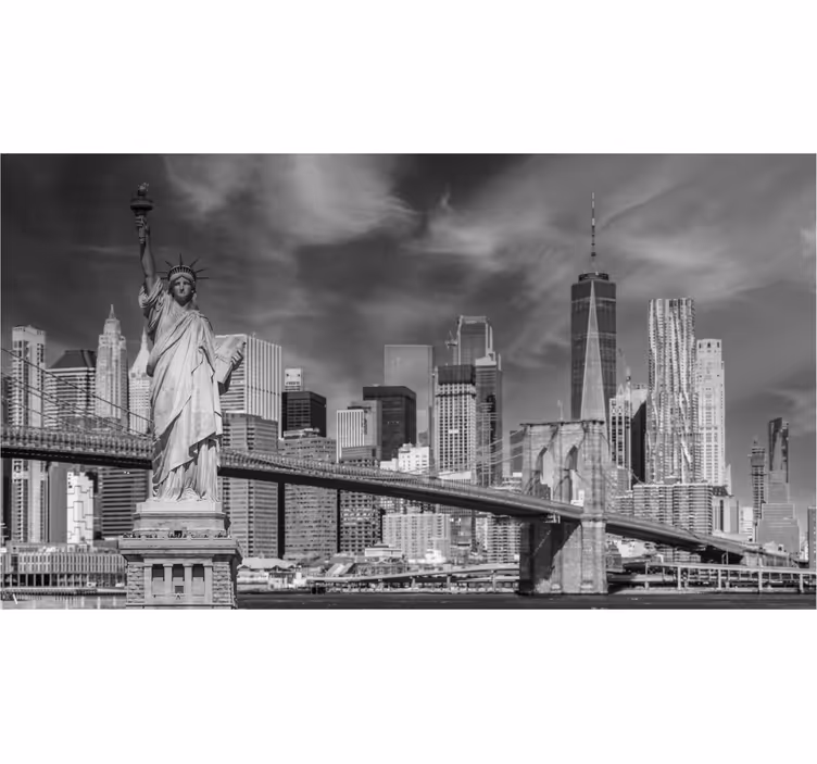Papel pintado oficina negro y blanco Nueva York - TenVinilo