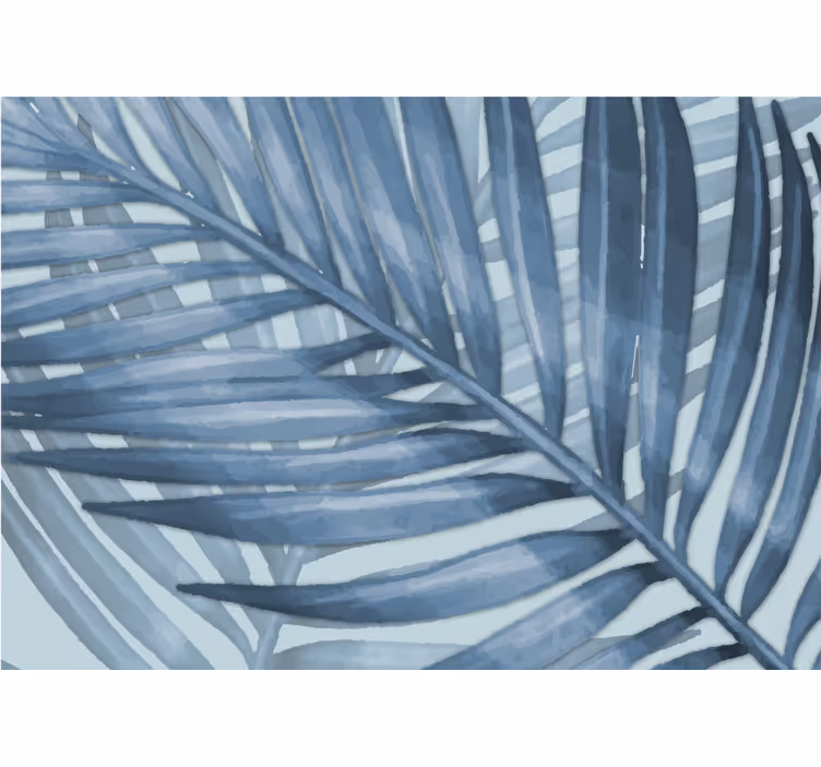 Mural baño hoja tropical azul - TenVinilo