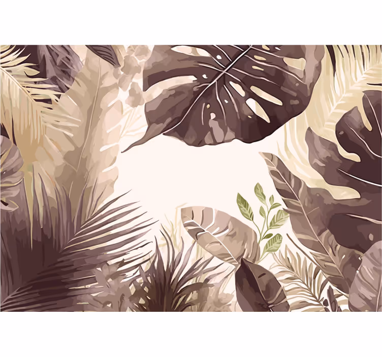 Papel tapiz baño plantas tropicales - TenVinilo