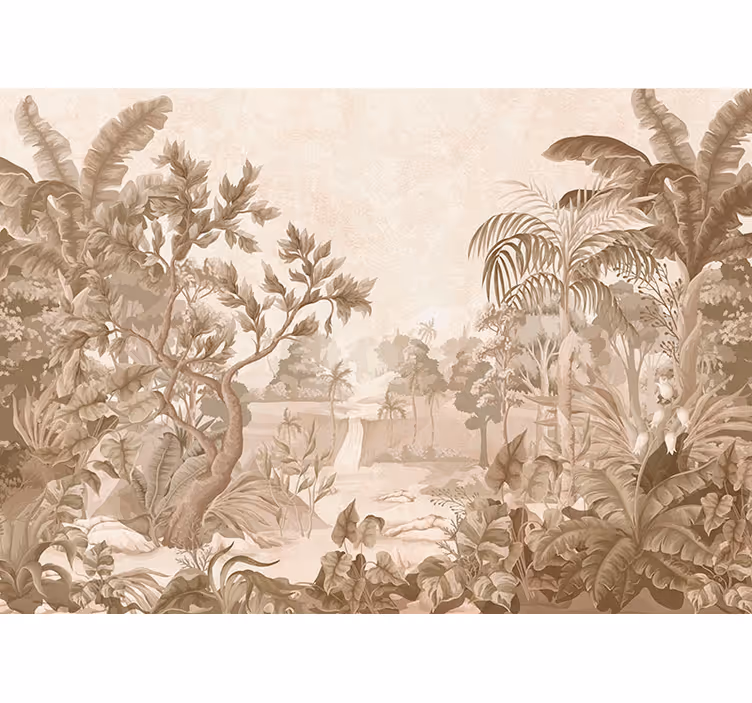 Papel pintado dormitorio paisaje vistas a selva tropical - TenVinilo
