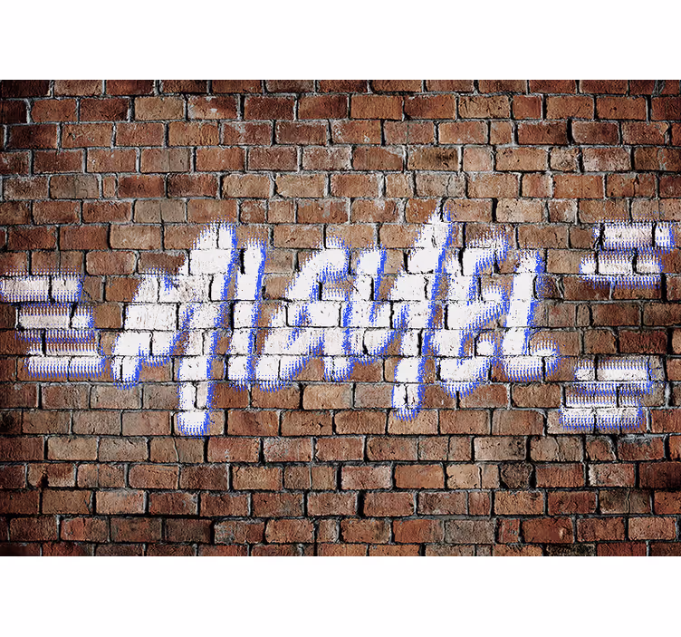 Papel pintado ladrillo juvenil graffiti con nombre - TenVinilo