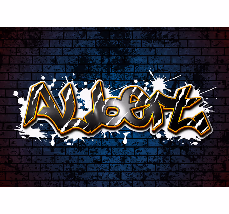 Papel pintado ladrillo oscuro nombre graffiti - TenVinilo