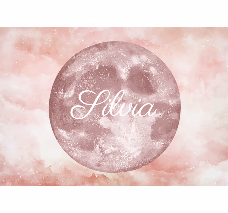 Fotomural infantil luna con nombre - TenVinilo