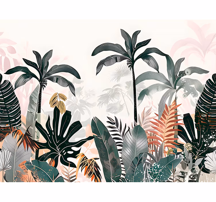 Fotomural naturaleza hojas grandes tropicales - TenVinilo