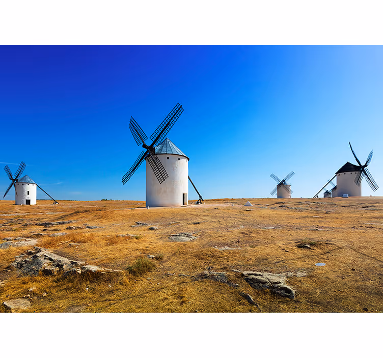 Papel pintado paisaje escena de molinos de viento - TenVinilo