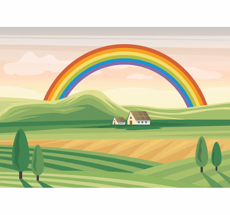 Mural de pared infantil paisaje arcoiris - TenVinilo