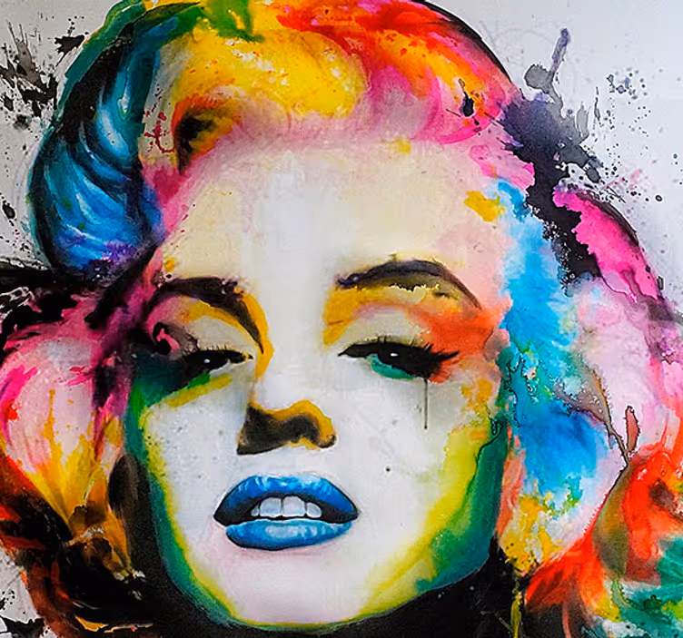 Papel pintado salón colorido de Marilyn Monroe - TenVinilo