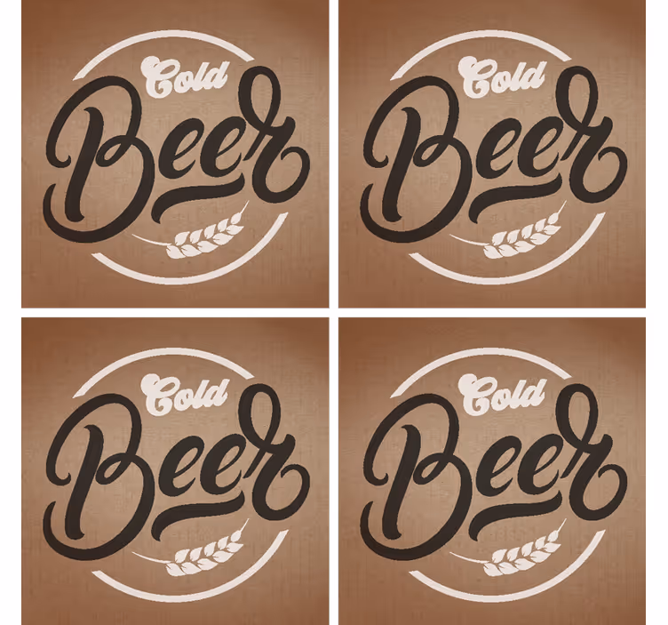 Posavasos cerveza tipografía fría y estilosa - TenVinilo