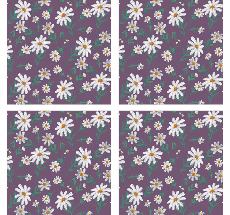 Posavasos textura patrón floral morado - TenVinilo