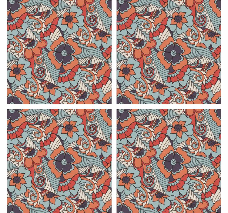 Posavasos textura estampado floral - TenVinilo
