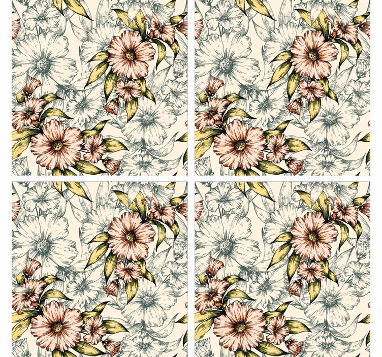 Posavasos vintage con estampado floral - TenVinilo