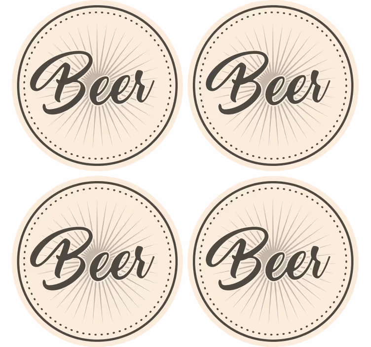 Posavasos cerveza tipografía elegante de cerveza - TenVinilo