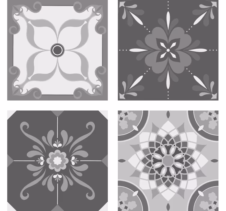 Posavasos textura patrón gris intrincado - TenVinilo