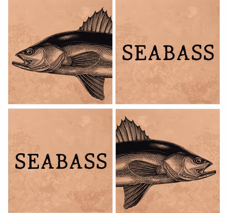 Posavasos personalizable arte de ilustración seabass - TenVinilo