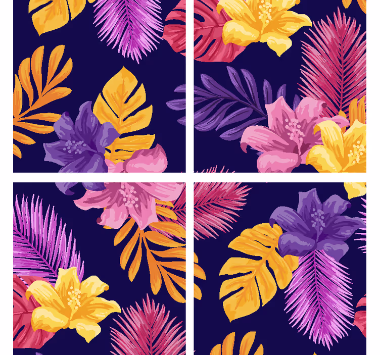 Posavasos moderno motivo de hojas tropicales - TenVinilo