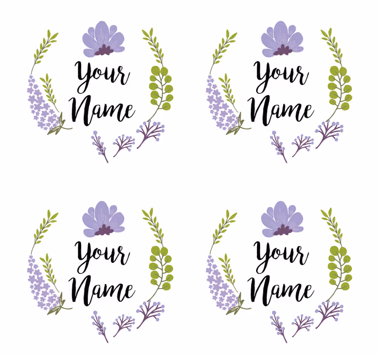 Posavasos personalizable diseño floral - TenVinilo