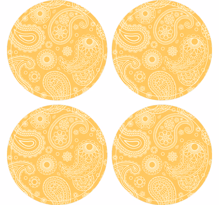 Posavasos textura diseño paisley intrincado - TenVinilo