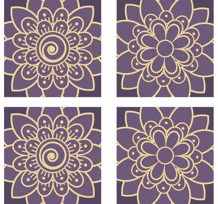 Posavasos textura patrones florales dorados - TenVinilo