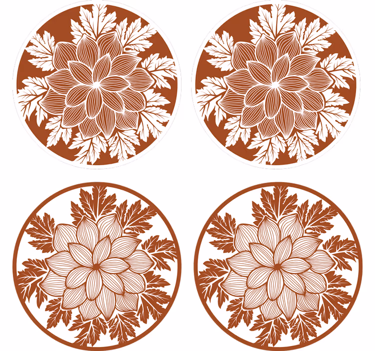 Posavasos floral azulejo de paisley - TenVinilo