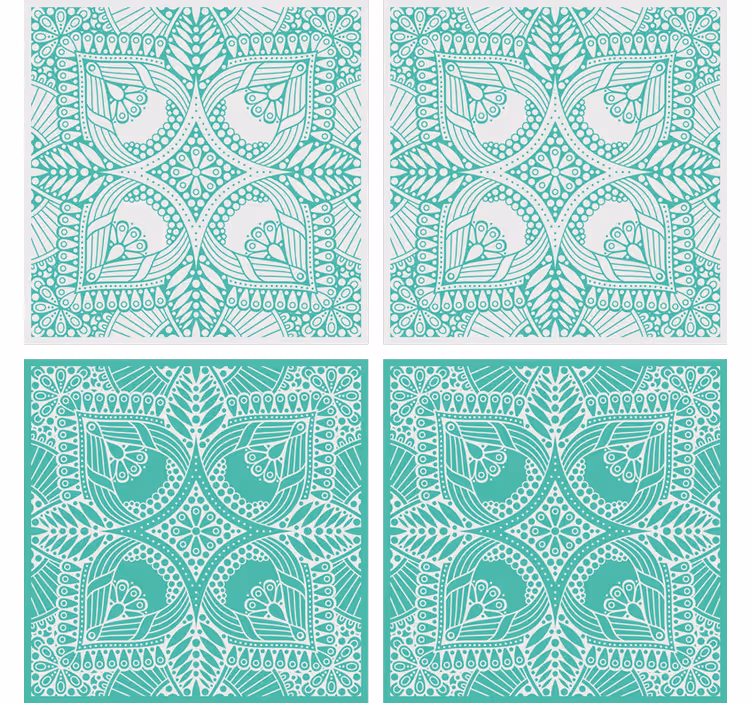 Posavasos textura arreglo floral intrincado - TenVinilo