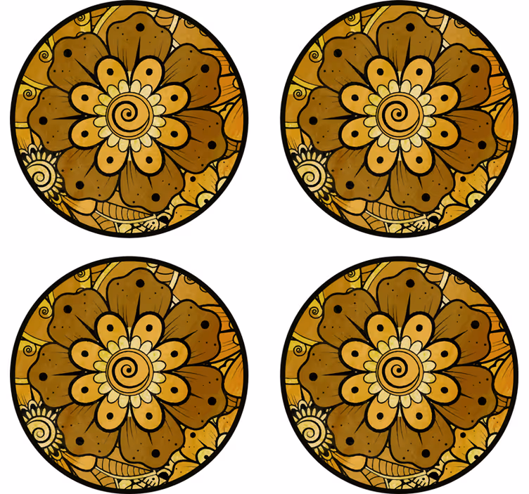 Posavasos textura patrón floral intrincado - TenVinilo