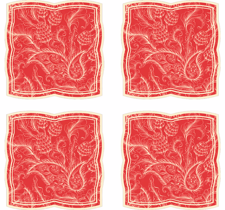 Posavasos textura patrón floral ornamental - TenVinilo