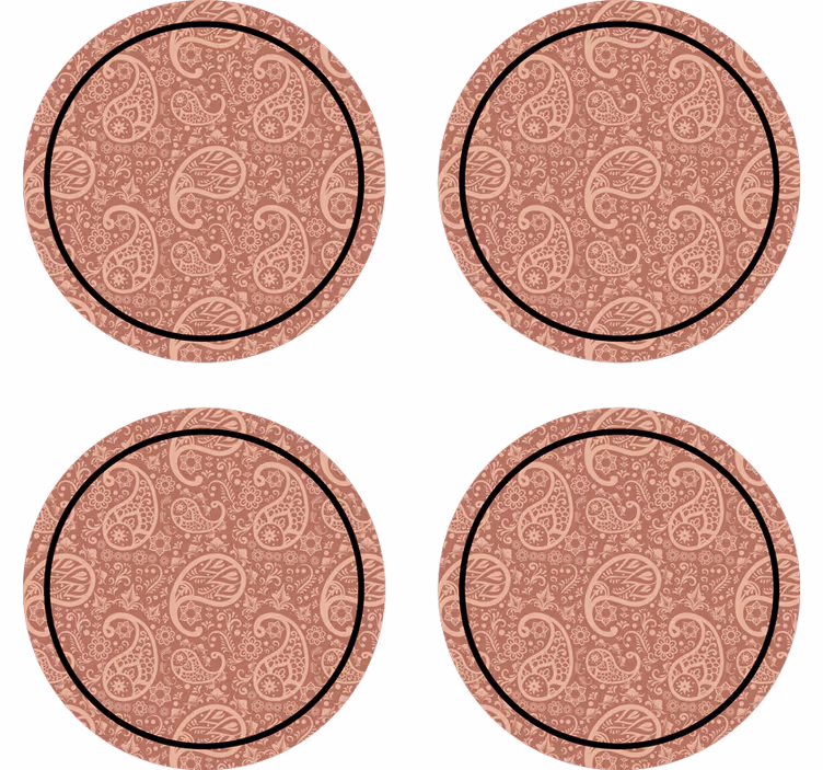 Posavasos textura diseño floral de paisley - TenVinilo