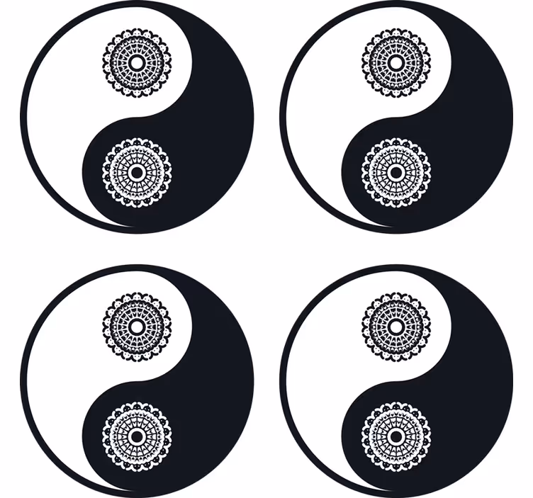 Posavasos frikis patrones mandala yin yang - TenVinilo