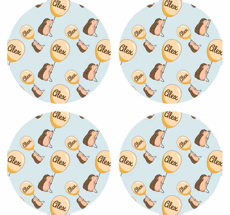 Posavasos personalizable con divertidos patrones de erizos - TenVinilo