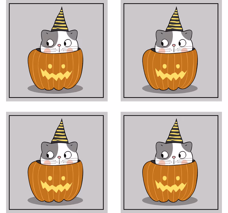 Posavasos halloween gato en sombrero de calabaza - TenVinilo