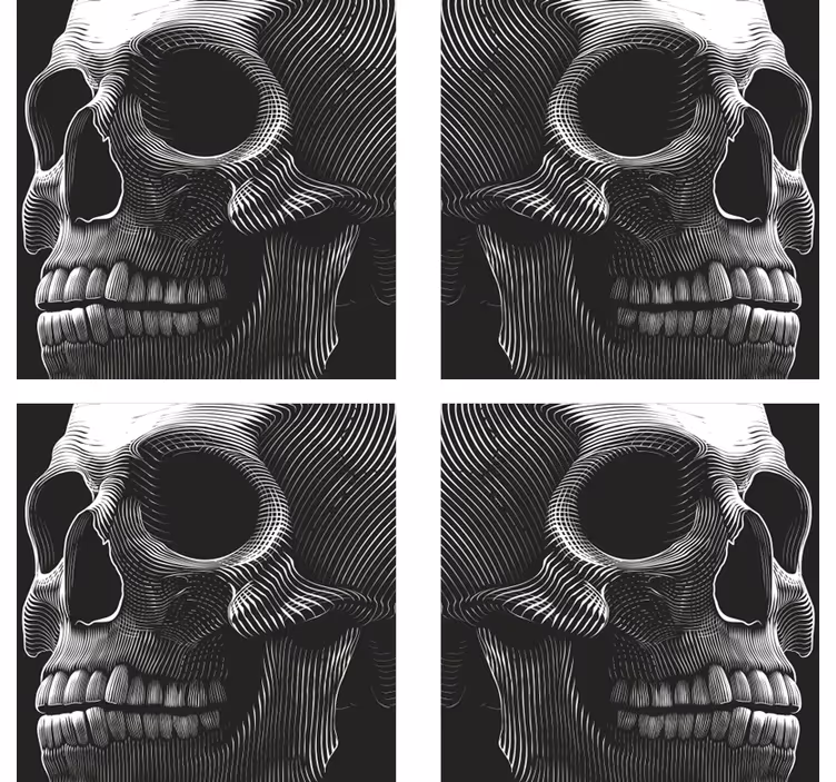 Posavasos frikis ilustración de calavera estilizada - TenVinilo