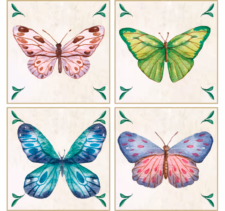 Posavasos moderno arte de mariposa vibrante - TenVinilo