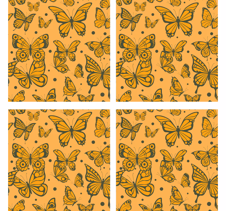 Posavasos textura patrón de mariposas - TenVinilo