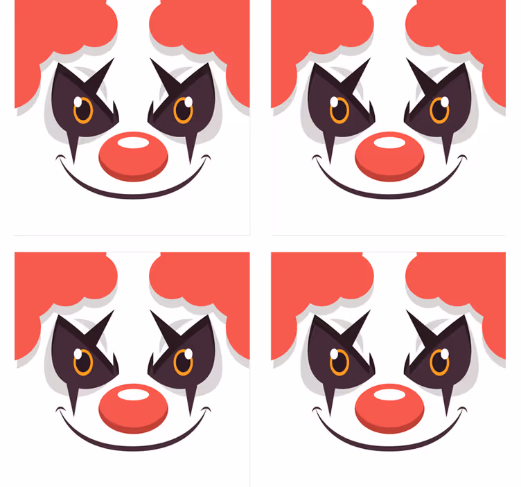 Posavasos frikis diseño de cara de payaso juguetona - TenVinilo