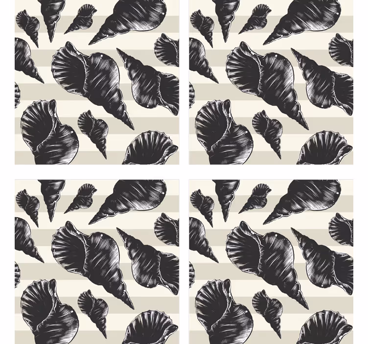 Posavasos textura patrones de conchas elegantes - TenVinilo